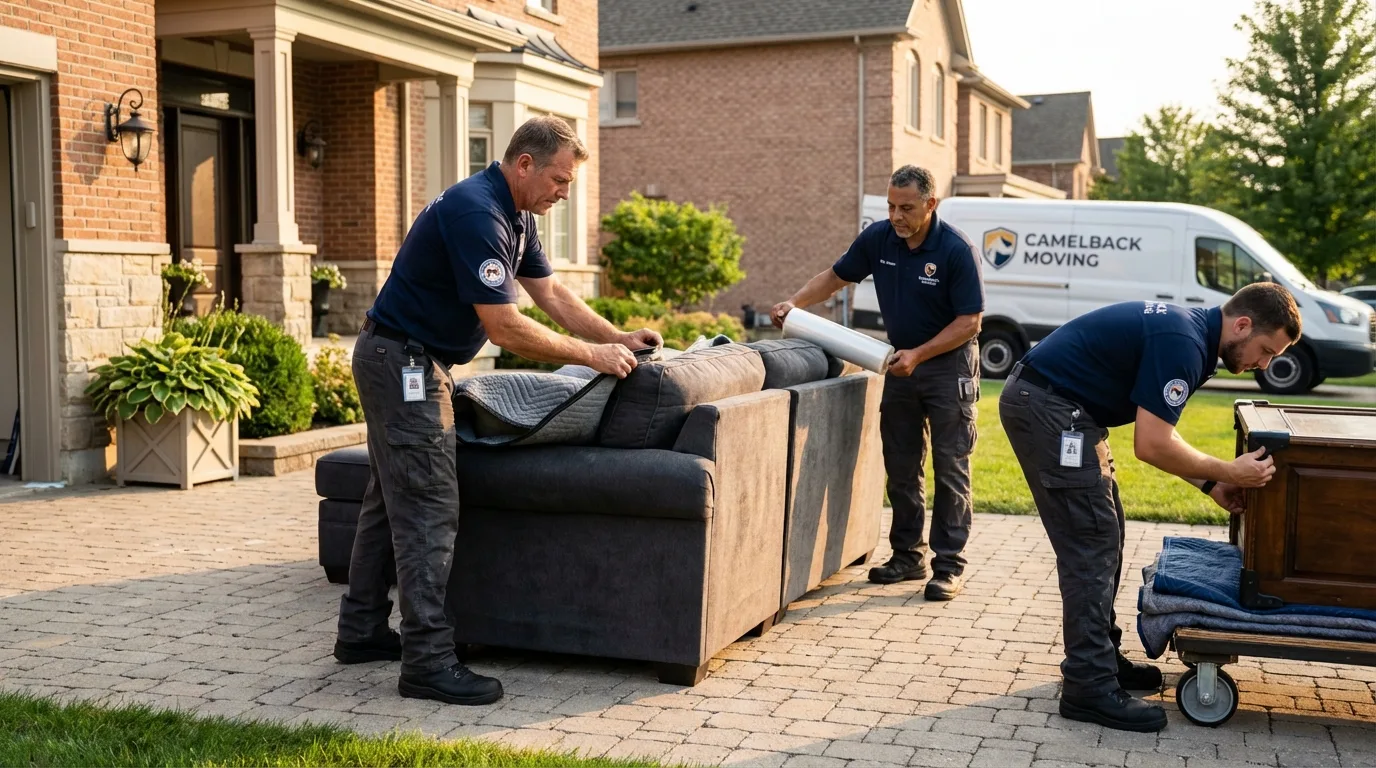 Large estate moving crew wrapping furniture in Buena Vista, GA