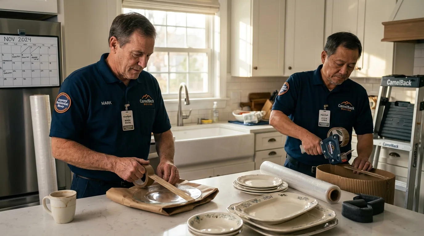 Professional crew packing kitchen dishware in Buena Vista, GA