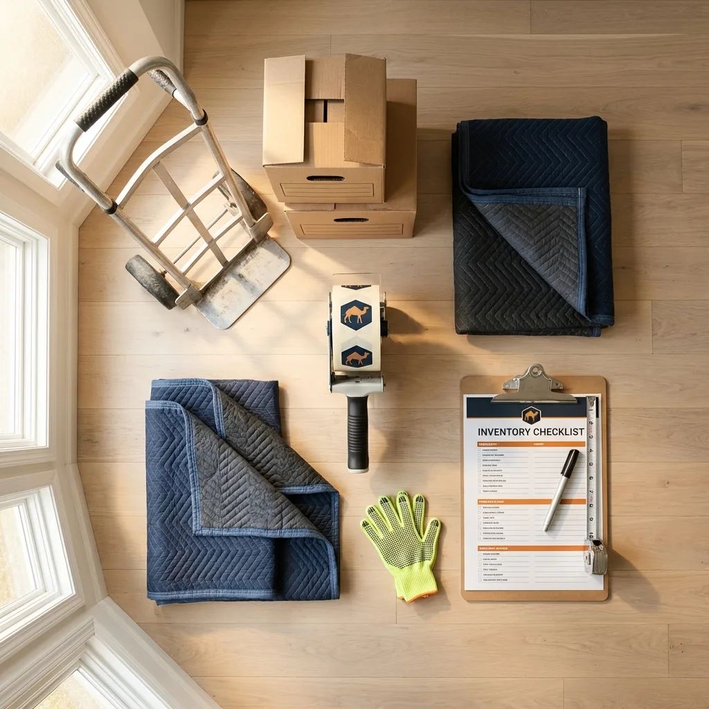 Professional moving supplies and packing materials layout for Buena Vista residential relocations