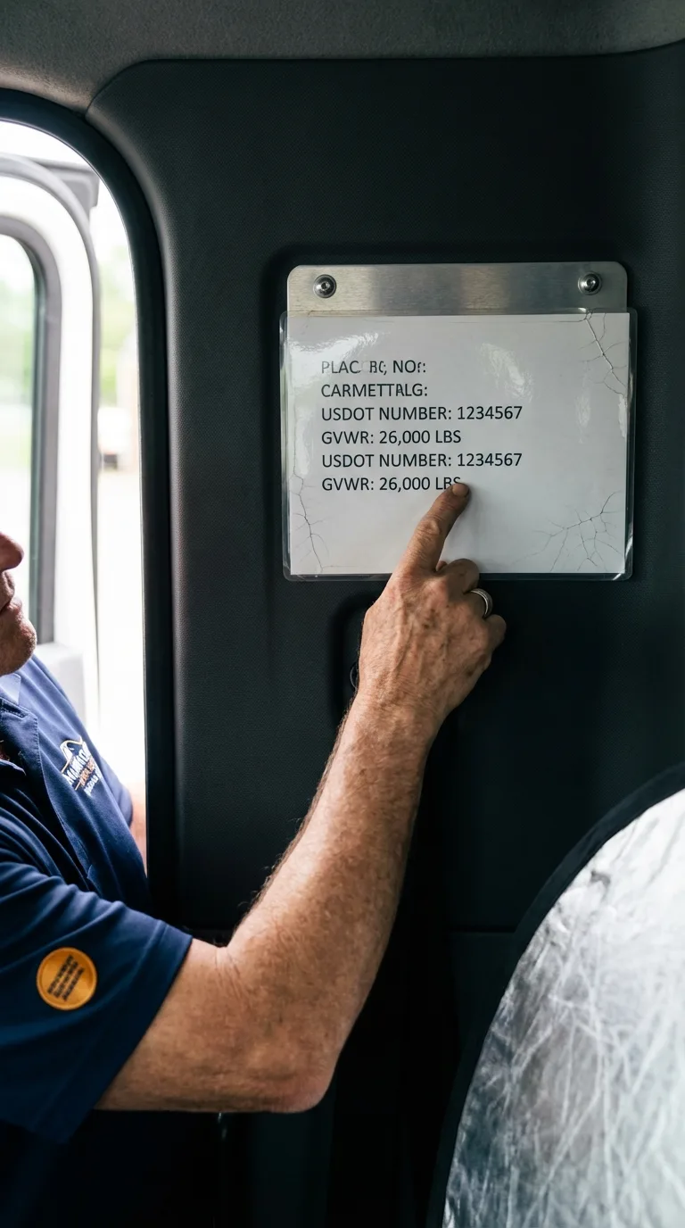 USDOT licensing placard verification in Buena Vista